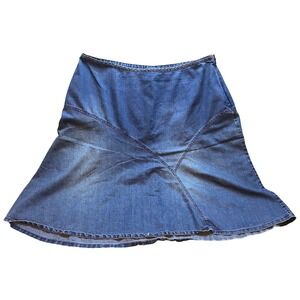 Faded Glory Jean Skirt Womens‎ 20W Denim A-Line Stretch Casual Blue Y2K Midi